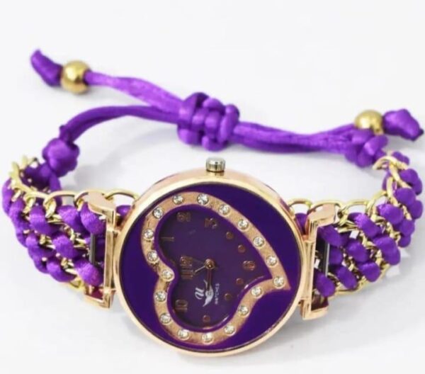 stylish women's quartz heart watch with chain strap 1 pc