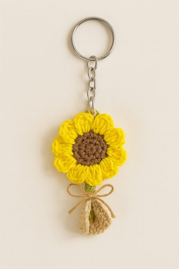crochet flower keychains