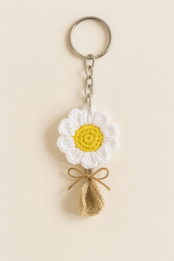 crochet flower keychains