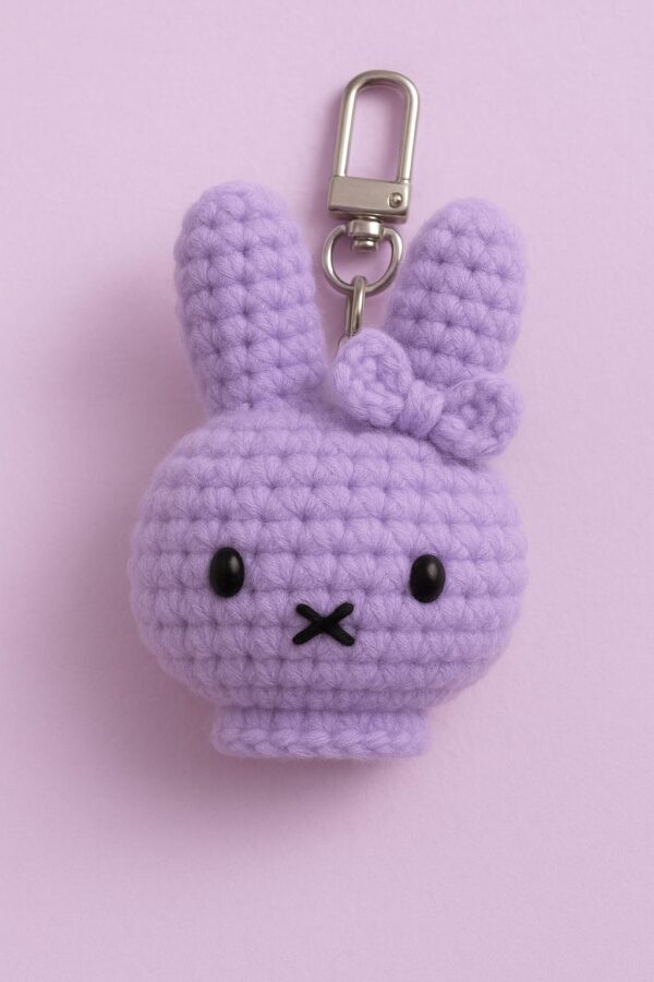 crochet bunny keychain