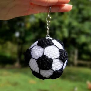 Crochet football keychain